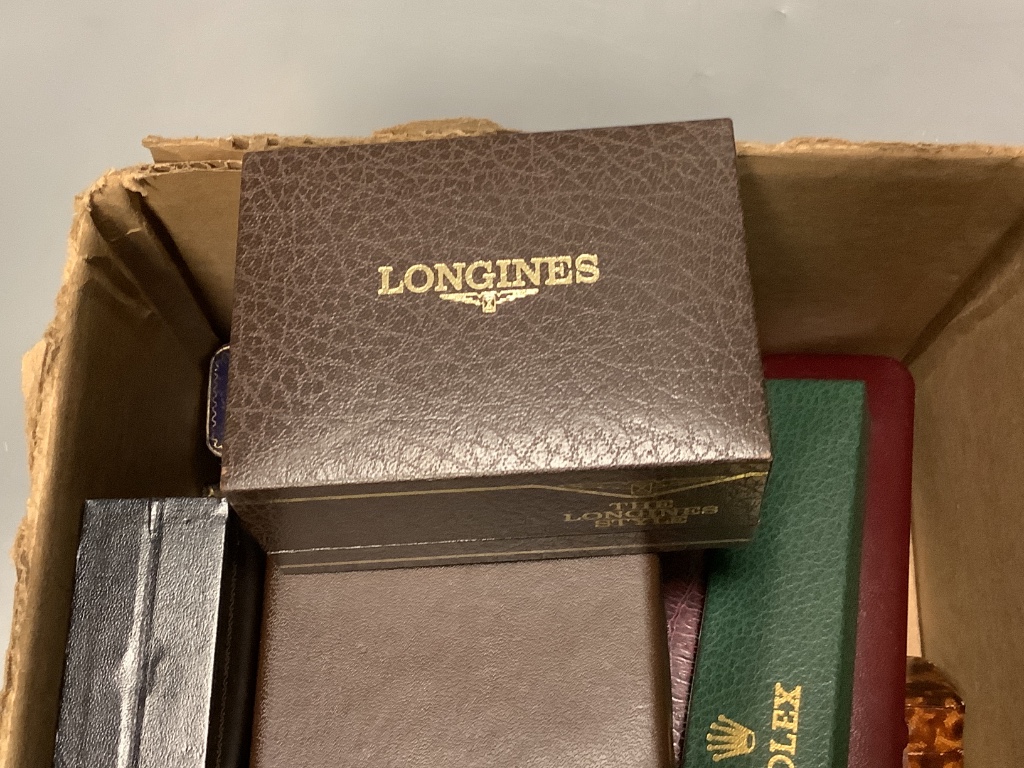 A small quantity of assorted jewellery and watch boxes including Rolex and Longines.